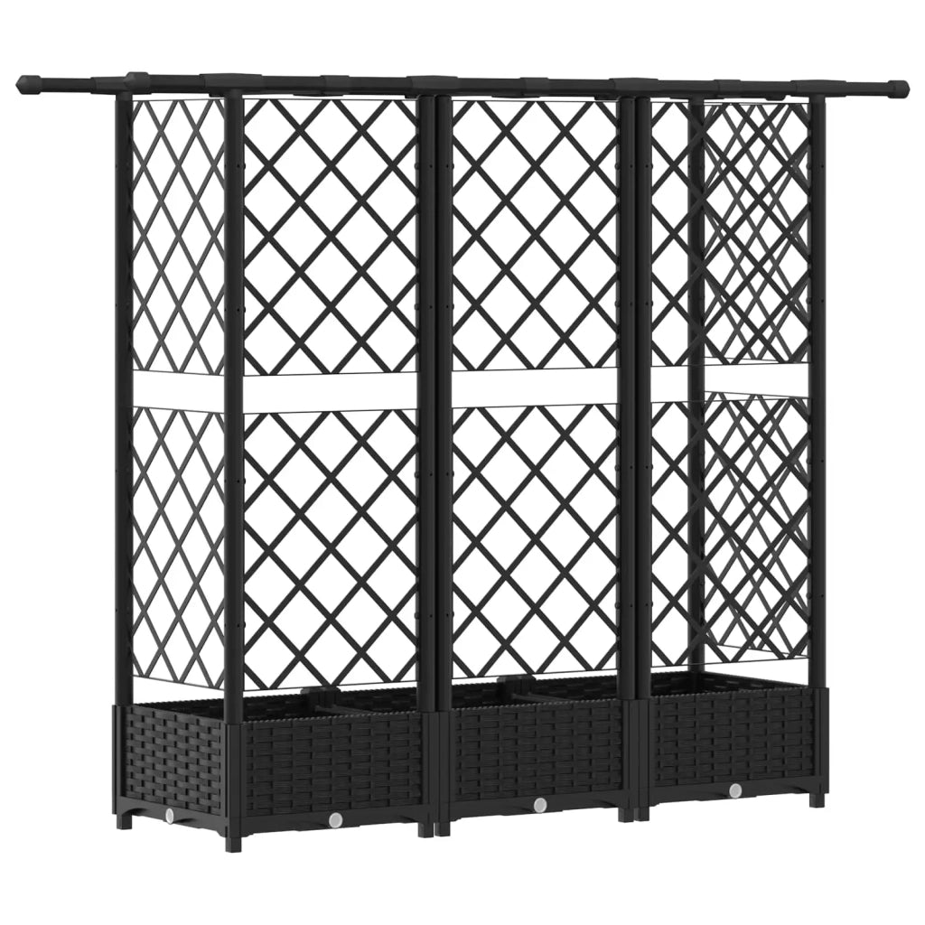 Letto Rialzato con Griglia e Tetto Nero 164 x 40 x 123 cm PP 42032546