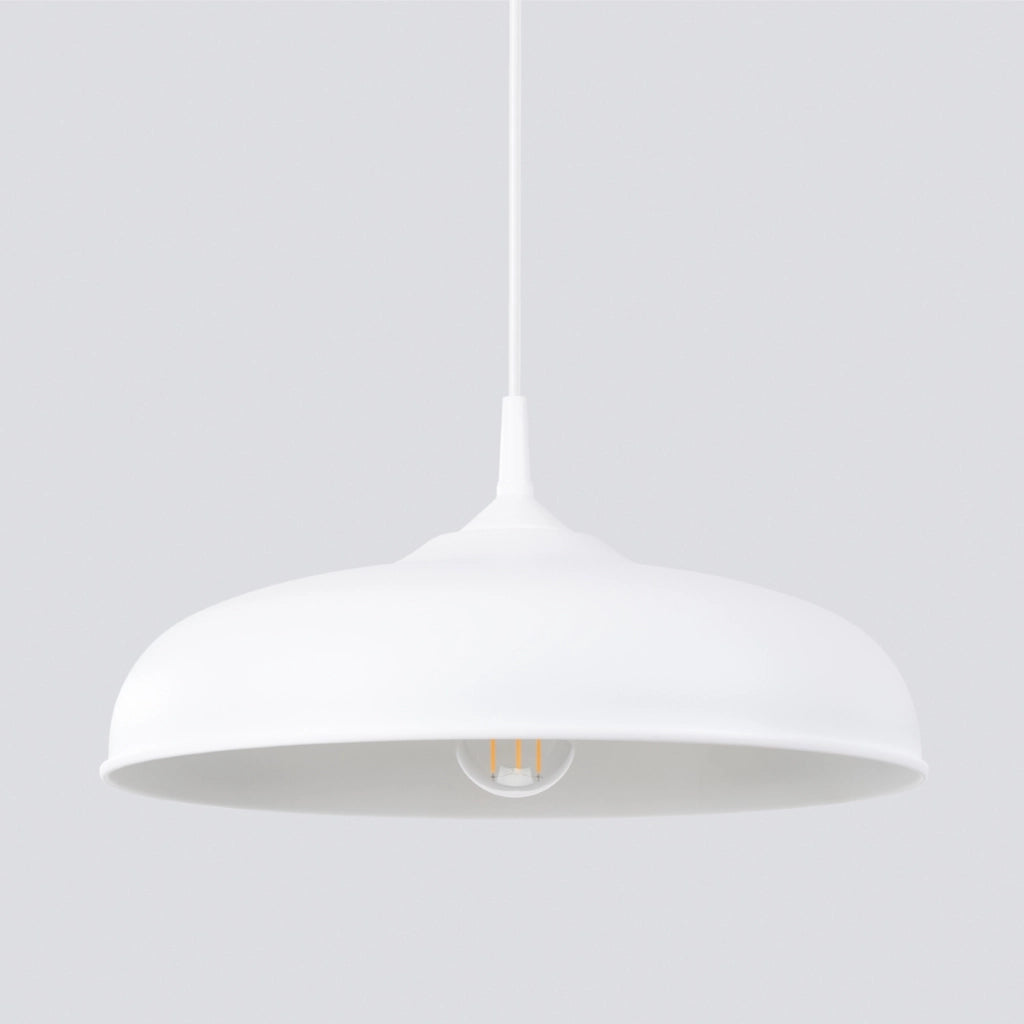 Lampada a sospensione Crimson Gina Dome in acciaio bianco opaco 38 cm scandinavo