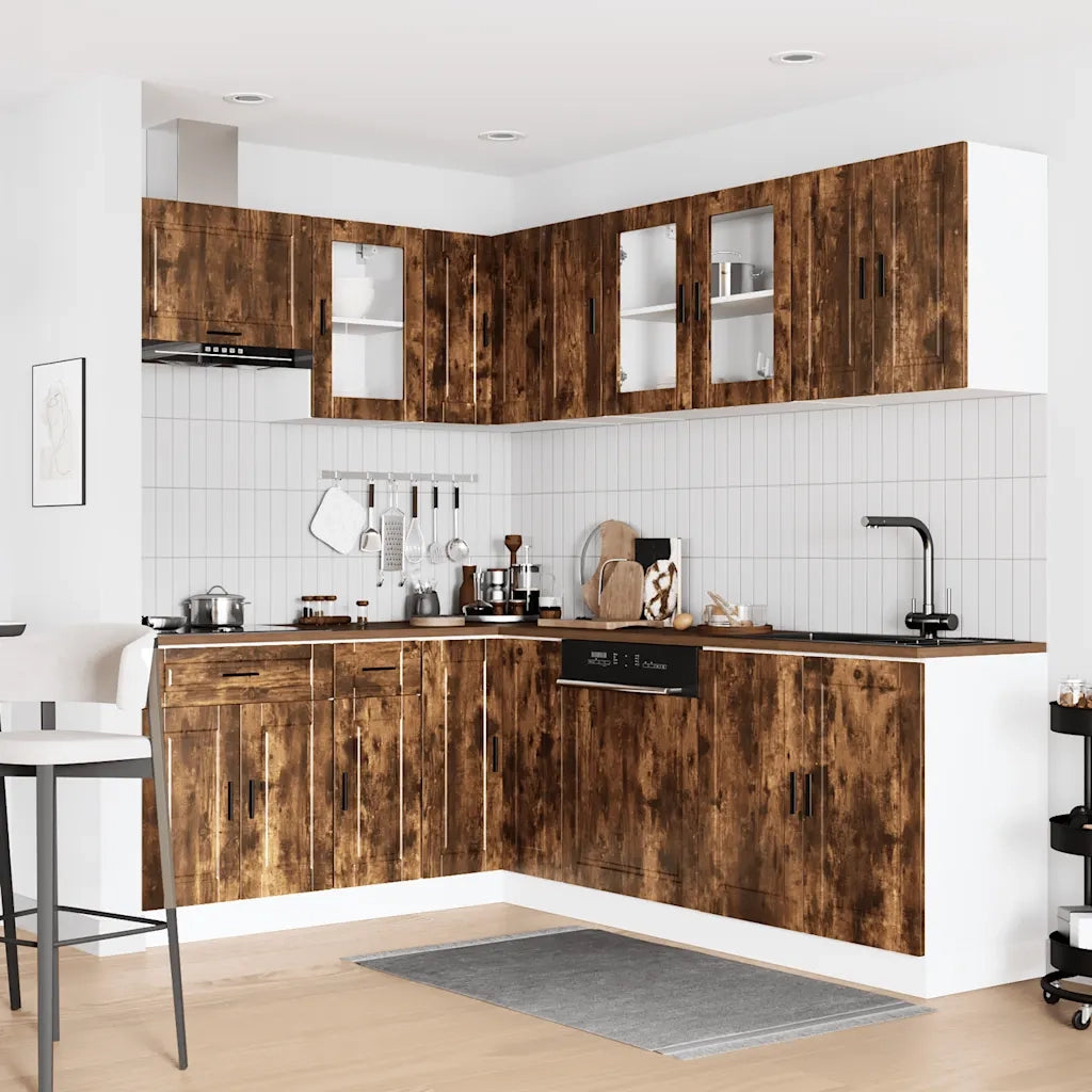 Set Mobili da Cucina 11 pz Porto Rovere Fumo in Truciolato 3314906