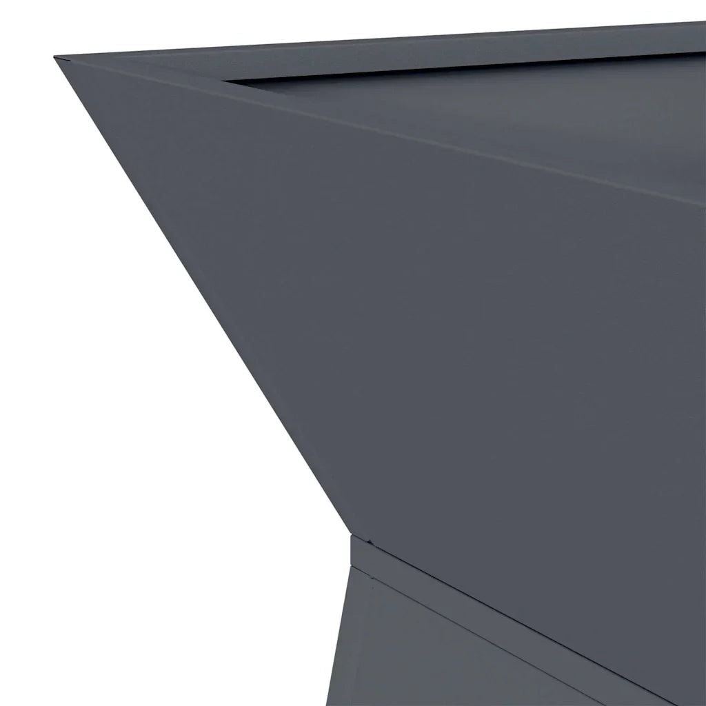Fioriera a colonna moderna e resistente per esterni 35 x 35 x 73 cm in plastica antracite 02_0052400