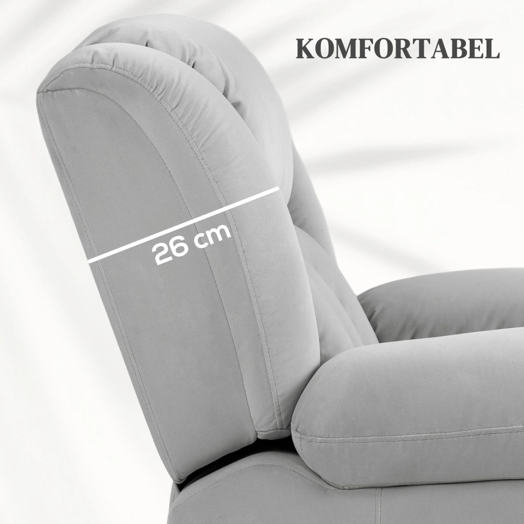 Poltrona Elettrica Massaggiante Reclinabile ¨C Zephmum ¨C Tessuto Grigio Scuro