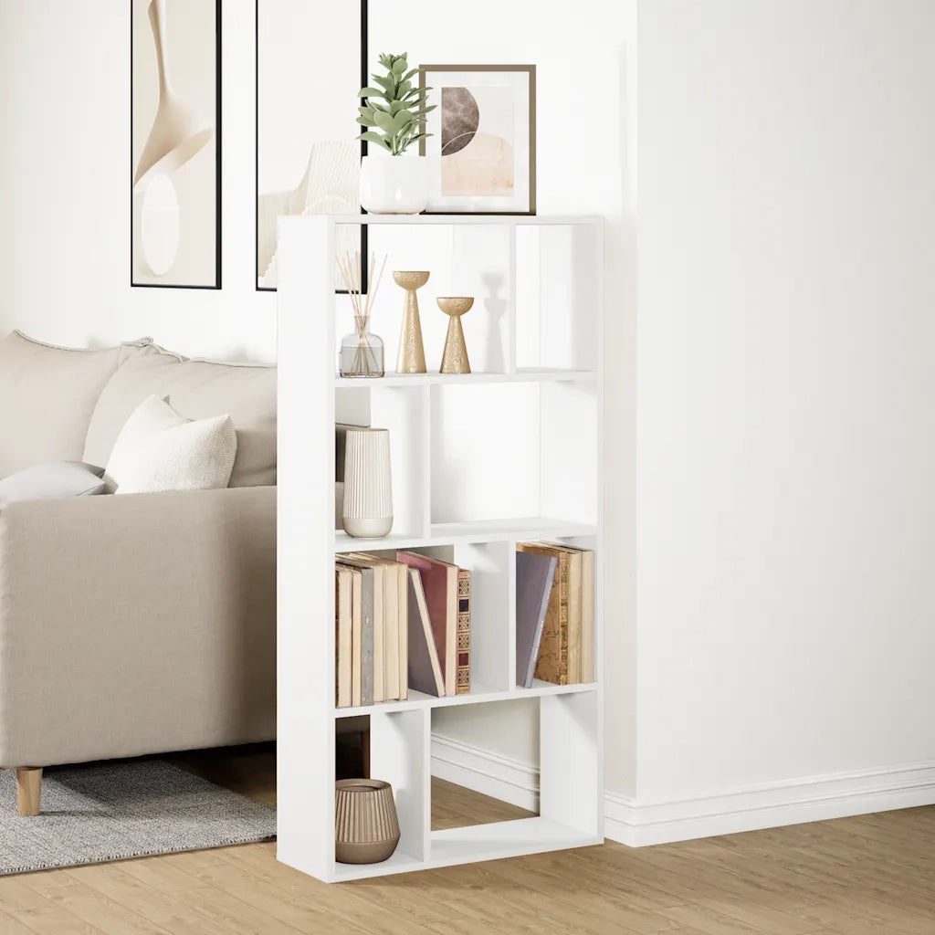 Libreria Bianca 60x20x120,5 cm in Legno Massello 858147