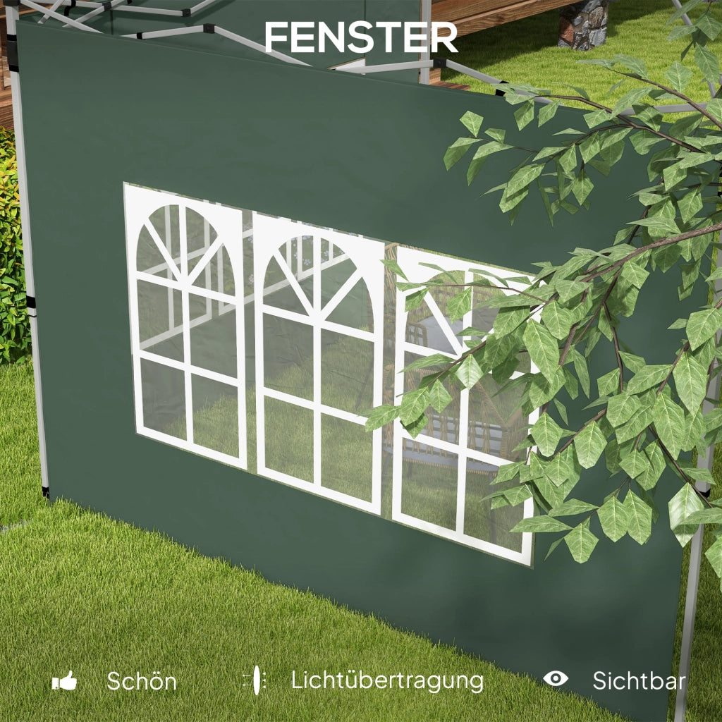 Set 2 Pezzi Pareti Laterali per Gazebo 3x3/4m ¨C zephmum ¨C Verde