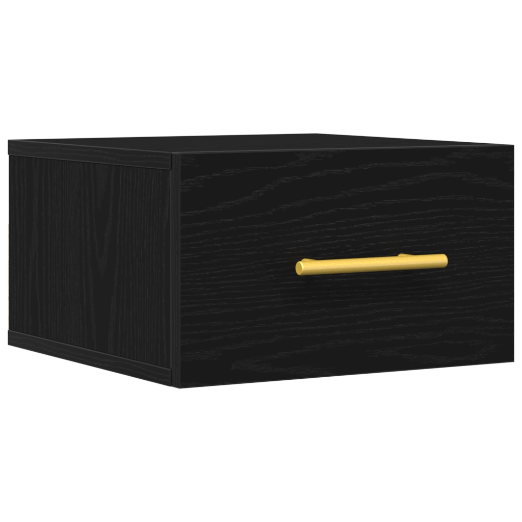 ComÃ² da Letto Montato a Muro Rovere Nero 35x35x20 cm