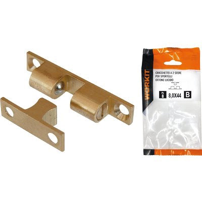CRICCHETTO A 2 SFERE SPORTELLI SELF WORKIT - OTTONE LUCIDO MM  8X44 CF=PZ 1- 3 confezioni