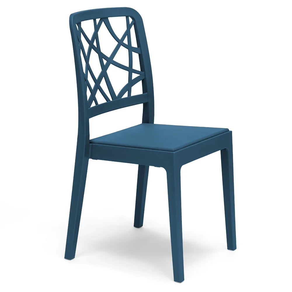 Set 6 sedie in polipropilene PENELOPE, 100% MADE IN ITALY, impilabile, resistente ai raggi UV, design moderno, ideale per sala da pranzo, cucina, sala d’attesa, bar, ristoranti o giardino, colore Petrolio