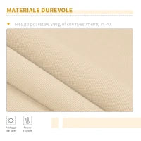 Tenda da Sole Avvolgibile a Caduta con Manovella, in Alluminio e Poliestere, 3x2.5m, Beige