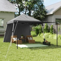 Gazebo da giardino 3x3m pop up tenda pieghevole teli parasole aggiuntivi piedi inclinabili sacco di trasporto grigio chiaro