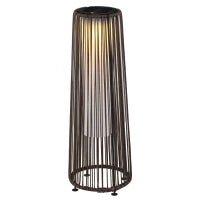 Lanterna Solare da Giardino con Luce LED in Rattan e Metallo , Ø21.5x61cm, Marrone
