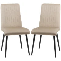 Set 2 Sedie da Cucina Imbottite con Gambe in Acciaio e Design Salvaspazio, 43x58x90 cm