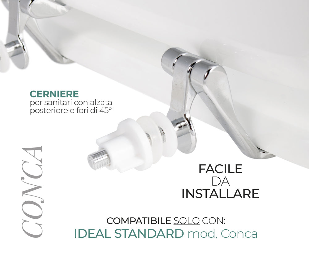 Sedile per WC modello CONCA - Misure 35,1x46,30 cm.