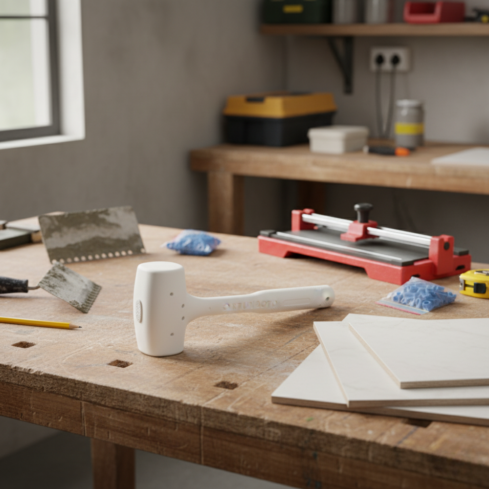 Martello battipiastrelle in gomma antirimbalzo per posa 500 gr.