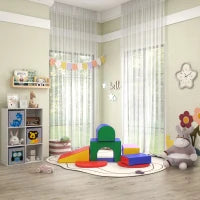 Libreria per bambini, Cubi, Cassetti, MDF, Dispositivo anti-ribaltamento, Bianco