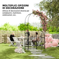 Arco da Giardino con Cancello, Traliccio per Piante Rampicanti in Metallo, 2.2x1 m, Nero