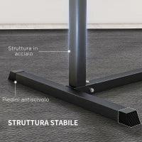 Sedia Romana Regolabile su 6 Posizioni con Maniglie Laterali, in Acciaio e PU, 110x70x95 cm, Nero