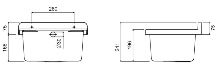 Lavatoio-Pilozzo da Parete, Resina PP, 50 x 34 cm, Grigio  art. 2051DG
