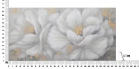 Dipinto Su Tela White/Gold Flower Cm 140X3,7X70