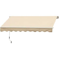 Tenda da Sole Avvolgibile a Caduta con Manovella, in Alluminio e Poliestere, 3x2.5m, Beige
