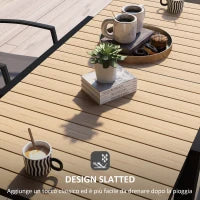 Tavolo da Giardino Allungabile per 4-6 Persone con Piano a Doghe, in Alluminio, 81/162x80x75 cm, Giallo