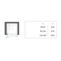 Porta doccia a soffietto in pvc con guide estensibili ed aperture reversibili *** misure 116-140 cm, confezione 1