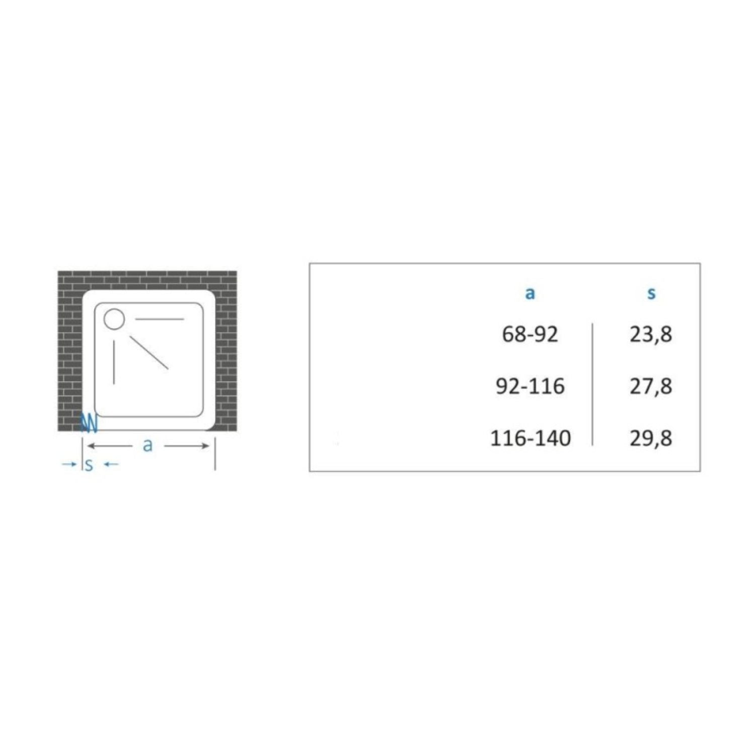 Porta doccia a soffietto in pvc con guide estensibili ed aperture reversibili *** misure 92-116 cm, confezione 1