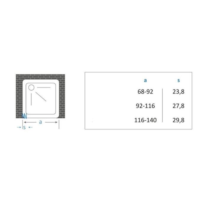 Porta doccia a soffietto in pvc con guide estensibili ed aperture reversibili *** misure 92-116 cm, confezione 1
