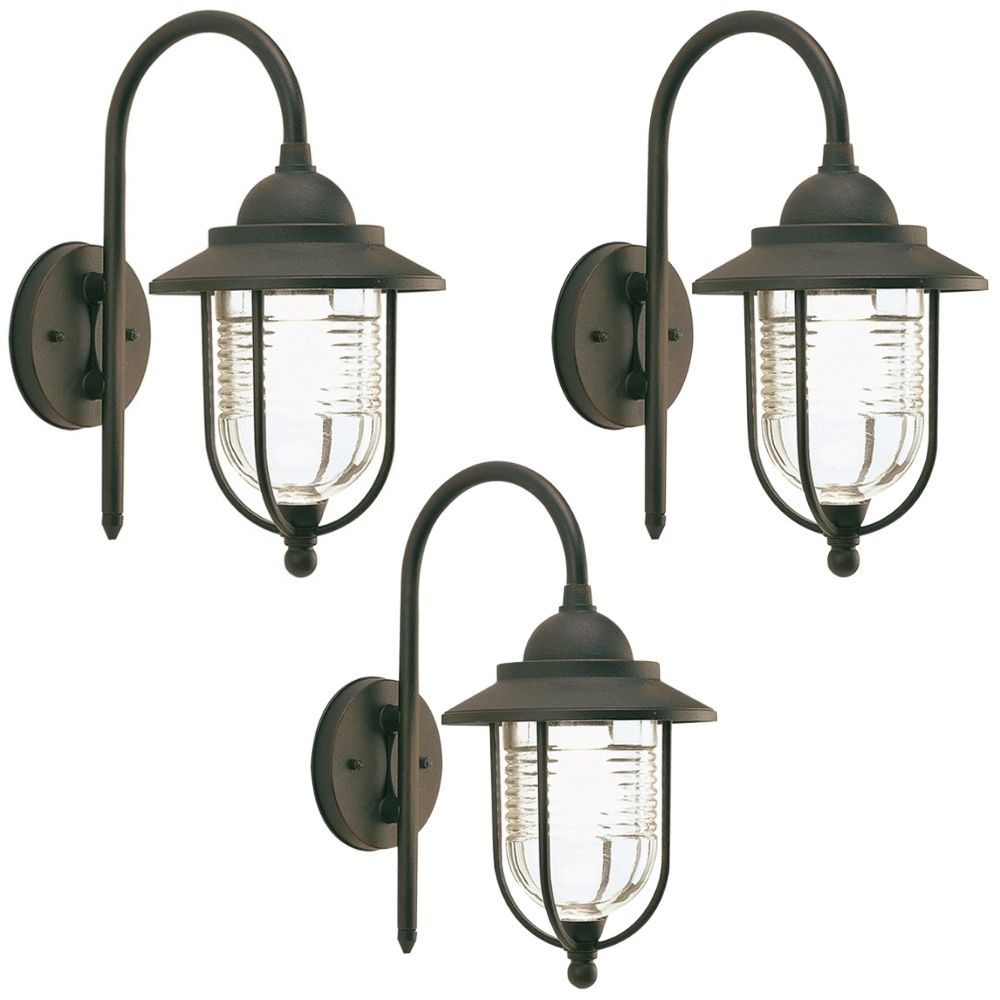 Applique grande modello porto pezzi 3 color ruggine cm 51