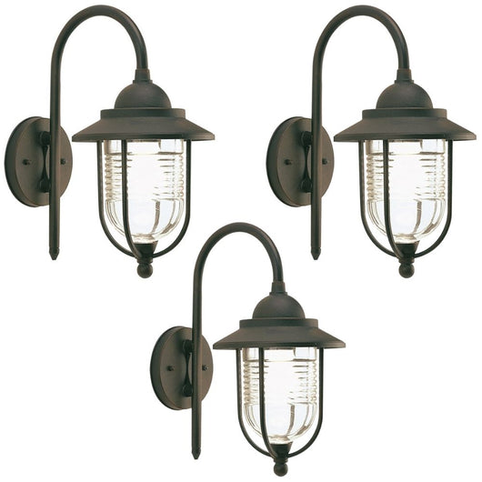 Applique grande modello porto pezzi 3 color ruggine cm 51