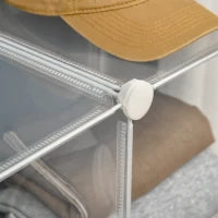 Mobile Scarpiera Modulare Salvaspazio, 6 Cubi in Plastica PP, 65x32x162 cm, Trasparente