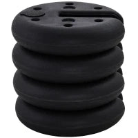 Set di 4 Pesi Rotondi per il Fissaggio per Gazebo Tendone Tenda Ø 25 x 6H cm HDPE Nero