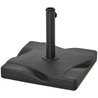 Base per Ombrellone in Plastica da 20kg per Pali da 32-38-48mm, 41.5x41.5x35cm