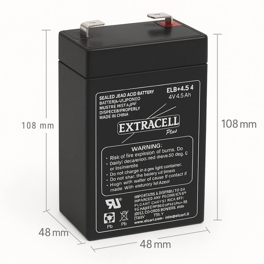 Batteria piombo 4v 4.5ah ricaricabile sigillata agm compatta