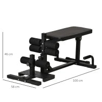 Squat Machine 3 in 1 con Altezza Regolabile e Panca Inclinabile in Acciaio, 100x58x46cm, Nero