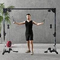 Stazione di Fitness Carico Libero con Pesi da 2 x 50 Kg, 245 L x 85 L x 207 H cm