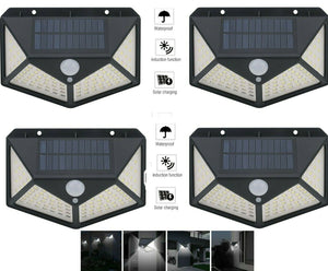 4pcs Lampada luce faretto faro esterno energia solare 100 LED sensore movimento