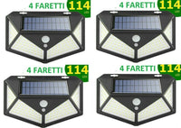 4pcs Lampada luce faretto faro esterno energia solare 114 LED sensore movimento