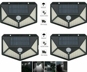 4pcs Lampada luce faretto faro esterno energia solare 114 LED sensore movimento