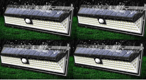 4pcs Lampada luce faretto faro esterno energia solare 190LED sensore movimento