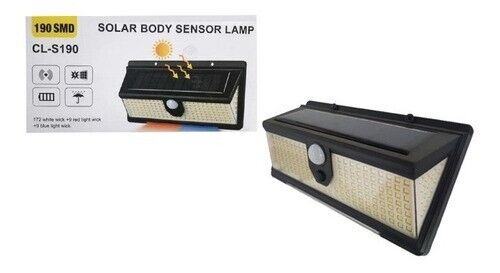 4pcs Lampada luce faretto faro esterno energia solare 190LED sensore movimento