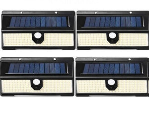 4pcs Lampada luce faretto faro esterno energia solare 190LED sensore movimento