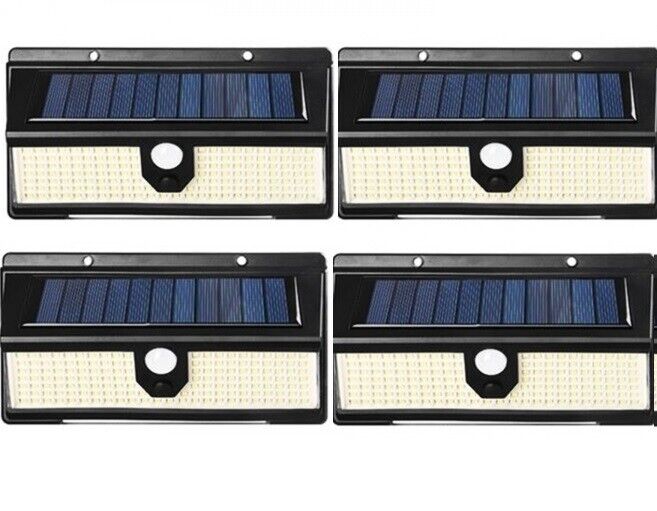 4pcs Lampada luce faretto faro esterno energia solare 190LED sensore movimento