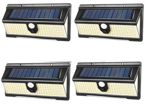 4pcs Lampada luce faretto faro esterno energia solare 190LED sensore movimento