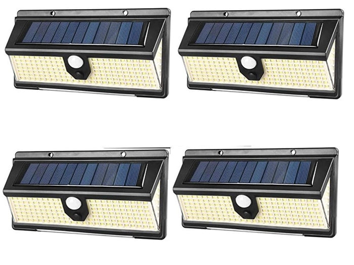 4pcs Lampada luce faretto faro esterno energia solare 190LED sensore movimento