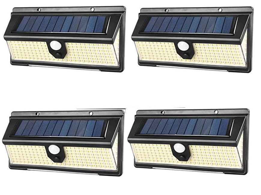 4pcs Lampada luce faretto faro esterno energia solare 190LED sensore movimento