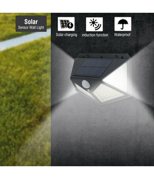 4pcs Lampada Luce Faretto Faro Esterno Energia Solare 100 Led Sensore Movimento         