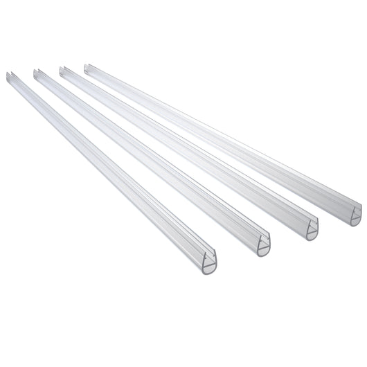 4 Pezzi Guarnizione Sottoporta per box doccia per vetro da 5-6 mm lungha 90 cm Tagliabile Coda PVC Morbido 12 mm Modello D
