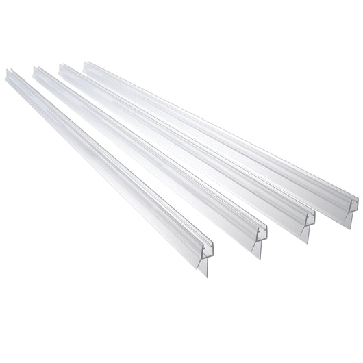 4 Pezzi Guarnizione Sottoporta per box doccia per vetro da 5-6 mm lungha 90 cm Tagliabile Coda PVC Morbido 18 mm Modello B