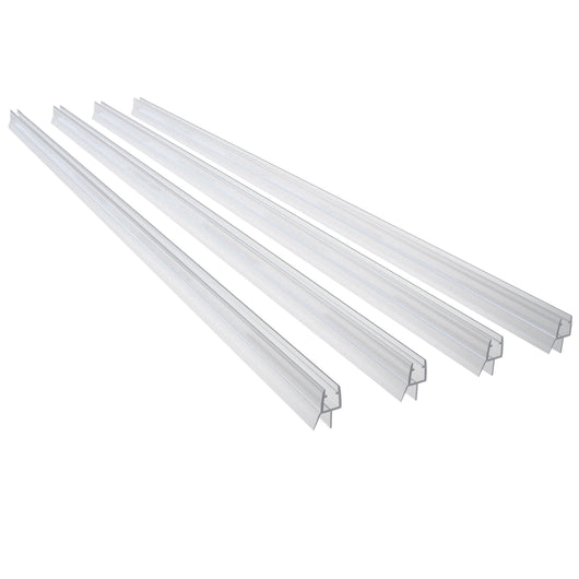 4 Pezzi Guarnizione Sottoporta per box doccia per vetro da 5-6 mm lungha 90 cm Tagliabile Coda PVC Morbido 12 mm Modello B