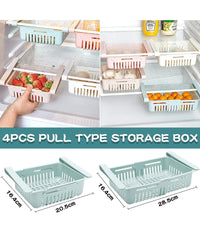 4pz Cassetto A Morsetti Per Frigorifero Facile Da Appendere Cestino Contenitore         