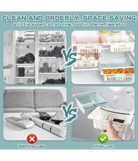 4pz Cassetto A Morsetti Per Frigorifero Facile Da Appendere Cestino Contenitore         